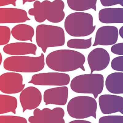 Graphic showing speech bubbles