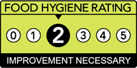 Food hygiene rating scheme score two